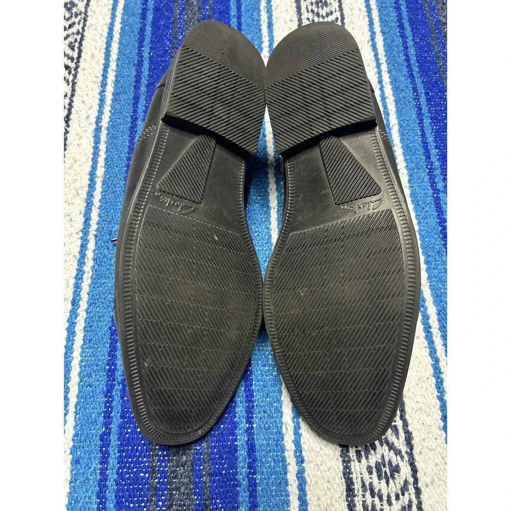 Clarks Collection Men's 11.5 Black Leather Cap Toe Oxford Dress Shoes Comfort